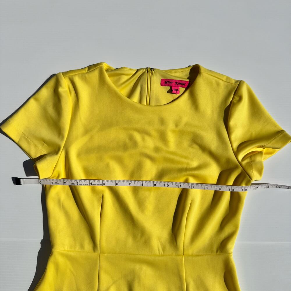 Betsey Johnson A-Line Mini Dress Yellow Women’s 4 Daisy 60s Retro Dopamine - Picture 7 of 16